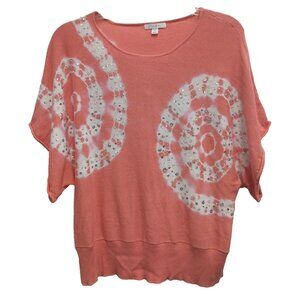 Roz & Ali Womens Sweater Size 2X Pink Tie Dye Hippie BOHO Sequined Pullover